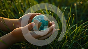 The Globe in Hands.AI generated image