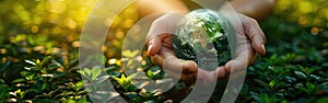 Hands Holding Green Earth: Celebrating World Environment Day with Sustainable and Eco-Friendly Practices