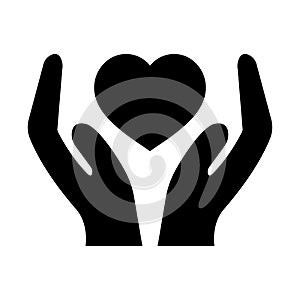 hands holding heart icon vector heart health care concept for graphic design, logo, website, social media, mobile app, UI