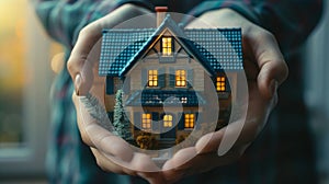 The Hands Holding a House.AI generated image