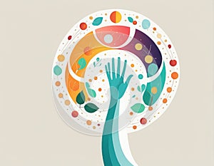 hands holding human brain. creative idea, creativity concept, vector illustration. hands holding human brain. creative idea,