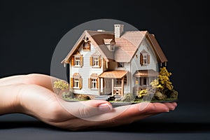 hands holding little house