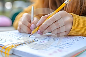 Woman Writing in Notebook