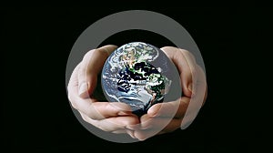 Hands holding planet earth, creator of the worlds, worlds creation, ecology