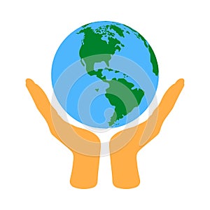 Hands Holding Planet Icon