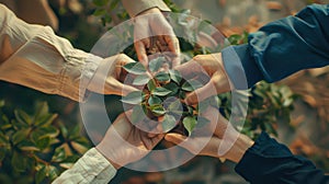 The Hands Holding Plant.AI generated image
