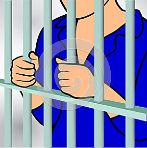 Hands holding prison bars