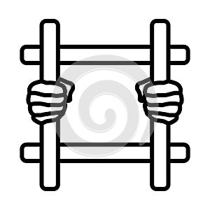 Hands Holding Prison Bars Icon
