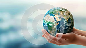 The Globe in Hands.AI generated image