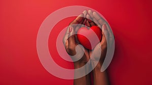 The hands holding heart.AI generated image