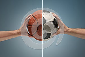 Hands holding soccer ball