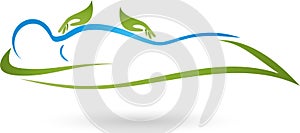 Hands and human, naturopath and physiotherapy logo