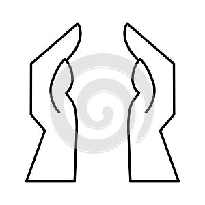 Hands human protection icon