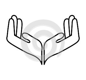 Hands human protection icon