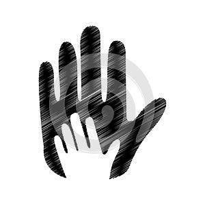 Hands human protection icon