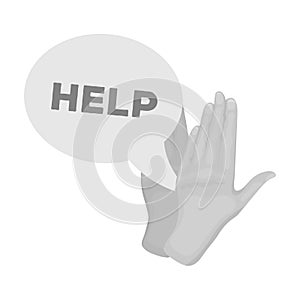 Hands icon in monochrome style.Hands vector symbol stock illustration web.