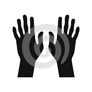 Hands icon. Silhouettes human hands. Human palm sign