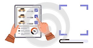 Digital Car Selection and Comparison on Tablet with Interactive Interface