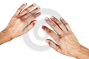 Hands isolated on white