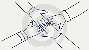 Hands Joined in Cooperation Vector Illustration, vector design Generative AI