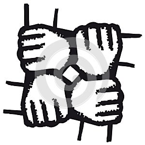 Hands joined (vector)