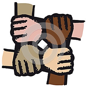 Hands joined (vector)