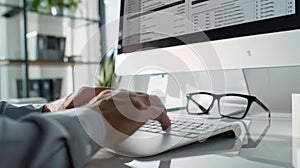 The hands on keyboard.AI generated image photo