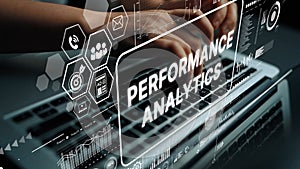 Hands on Keyboard Analyzing Digital Performance Metrics with Data Visualization and Graphic Elements. Asymptotic smart