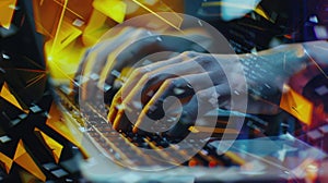 The hands on keyboard coding.AI generated image