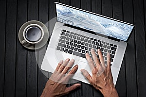 Hands Laptop Computer Business