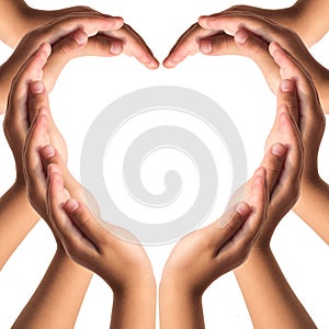 Hands make heart shape photo