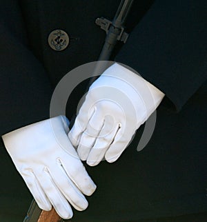 Hands of military Honor Guard