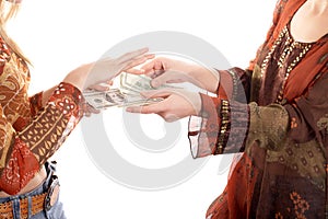 Hands with money