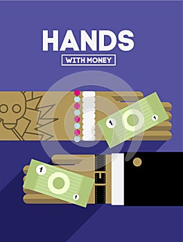 Hands with money