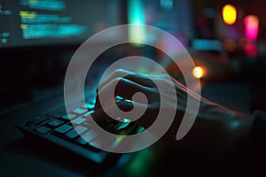 Late-night coding session with focus and creativity at hand