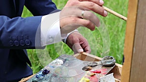 Hands of newlyweds on their wedding day