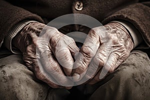 Hands old man. Generate Ai