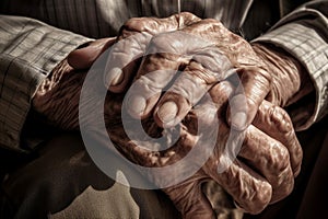 Hands old man. Generate Ai