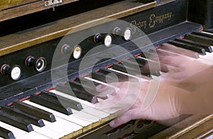 Hands on Organ Keyboard