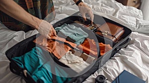 Preparing Suitcase for Travel.AI generated image