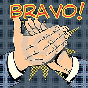 Hands palm applause success text Bravo