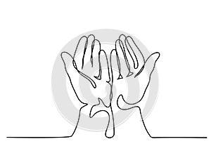 Hands palms together praying