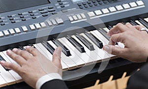Hands Palying Electronic Piano