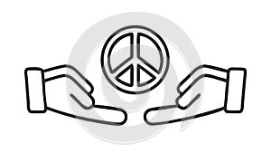 Hands with Peace Symbol: Harmony and Unity, Flat Vector Design, vector design Generative AI