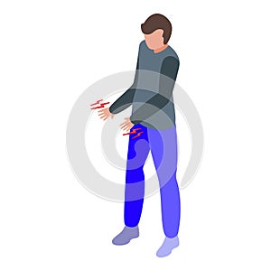 Hands person convulsions icon isometric vector. First aid