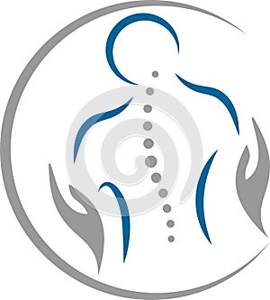 Hands and person, Naturopath and Chiropractor logo, orthopedics and massage logo, massage logo, icon