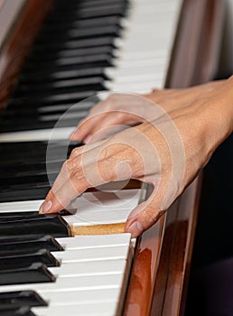 Hands of a piano player