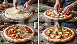 Hands-on pizza making, step-by-step process photo