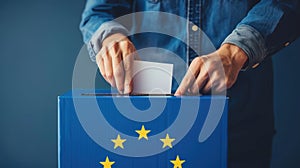 The Blue Voting Box. AI generated