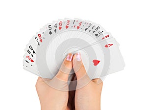 Hands and playing cards